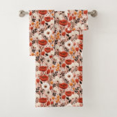 Botanische Boho Herfst Wildflower Meadow Pattern Bad Handdoek (Insitu)