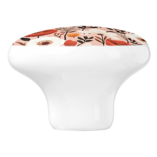 Botanische Boho Herfst Wildflower Meadow Pattern Keramische Knop (Zijkant)