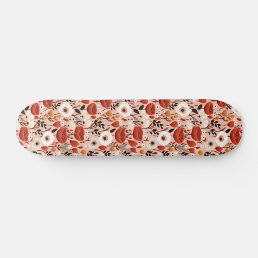 Botanische Boho Herfst Wildflower Meadow Pattern Persoonlijk Skateboard (Horizontaal)