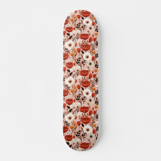 Botanische Boho Herfst Wildflower Meadow Pattern Persoonlijk Skateboard (Voorkant)