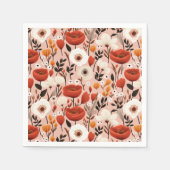 Botanische Boho Herfst Wildflower Meadow Pattern Servet (Voorkant)