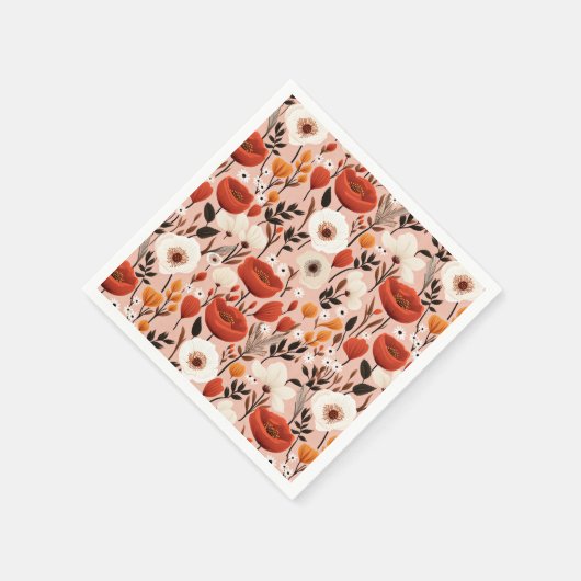 Botanische Boho Herfst Wildflower Meadow Pattern Servet (Hoek)