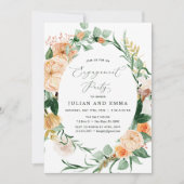 Botanische Boho Neutral Greenery Engagement Party Kaart (Voorkant)