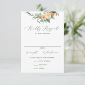 Botanische Boho Neutral Greenery Floral Wedding RSVP Kaartje (Staand voorkant)