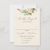 Botanische Boho Neutral Greenery Peach Wedding RSVP Kaartje (Voorkant)