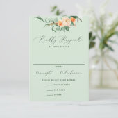 Botanische Boho Neutral Greenery Sage Green Weddin RSVP Kaartje (Staand voorkant)
