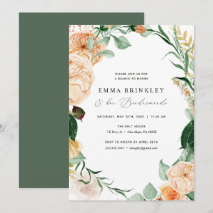Botanische Boho Neutrale Bridesmaids Luncheon Brun Kaart