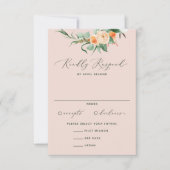 Botanische Boho Neutrale Greenery Blush Pink Wedde RSVP Kaartje (Voorkant)