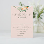 Botanische Boho Neutrale Greenery Blush Pink Wedde RSVP Kaartje (Staand voorkant)
