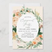 Botanische Boho Neutrale Peach Engagement Party Kaart (Voorkant)