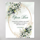 Botanische Boho Open Bar Watercolor Bord 8x10 Poster (Voorkant)