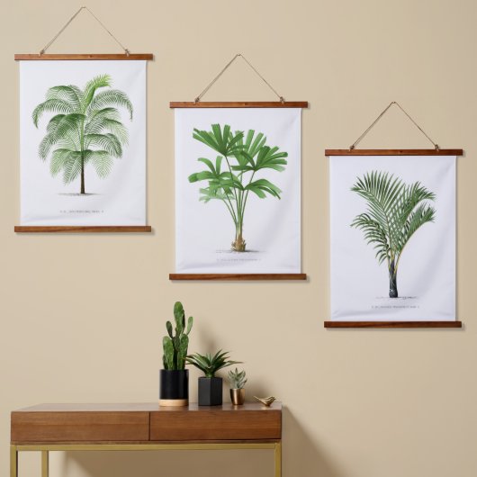 Botanische Boho  Palm Tree Canvas Poster Hangend Wandkleed (Asymmetrisch)