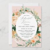 Botanische boho Pastel Blush Pink Rehearsal Dinner Kaart (Voorkant)