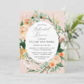 Botanische boho Pastel Blush Pink Rehearsal Dinner Kaart (Staand voorkant)