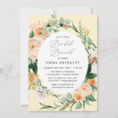 Botanische Boho Pastel Geel Neutral Bridal Brunch Kaart (Voorkant)