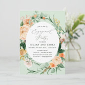 Botanische Boho Pastel Green Engagement Party Kaart (Staand voorkant)