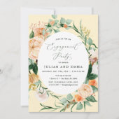 Botanische Boho Pastel Yellow Engagement Party Kaart (Voorkant)