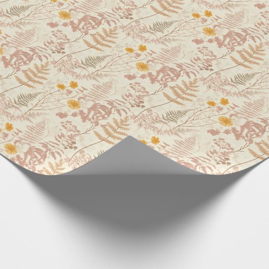 Botanische Boho Patroon Wrapping Paper Roll Cadeaupapier (Hoek)