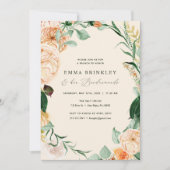 Botanische Boho Peach Bridesmaids Luncheon Brunch Kaart (Voorkant)