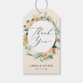 Botanische Boho Peach Greenery Modern Floral Favor Cadeaulabel (Voorkant)