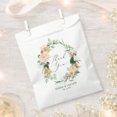 Botanische Boho Peach Waterverf Weddenschap Bedank Bedankzakje (Geknipt)