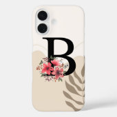 Botanische Boho Retro Met Naam 1e Hoofdletter B Case-Mate iPhone Case (Achterkant)