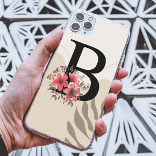 Botanische boho retro met naam 1e hoofdstad b iPhone 16 hoesje