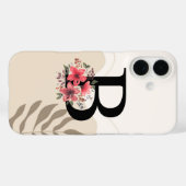 Botanische boho retro met naam 1e hoofdstad b Case-Mate iPhone case (Achterkant (horizontaal))