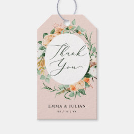 Botanische Boho roze Greenery Modern Floral Favor Cadeaulabel