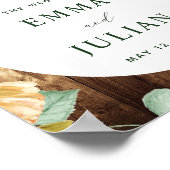 Botanische boho Rustic Barn Wedding Welkomstbord Poster (Hoek)