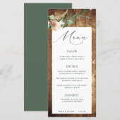 Botanische Boho Rustic Farmhouse Barn Wedding Menu (Voorkant / Achterkant)