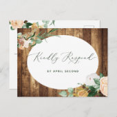 Botanische Boho Rustic Farmhouse Barn Wedding RSVP Uitnodiging Briefkaart (Voorkant / Achterkant)