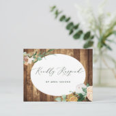 Botanische Boho Rustic Farmhouse Barn Wedding RSVP Uitnodiging Briefkaart (Staand voorkant)