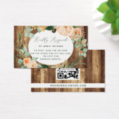Botanische Boho Rustic Wedding QR Code RSVP Card Visitekaartje (Bureau)