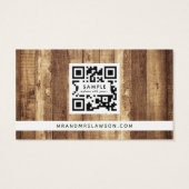 Botanische Boho Rustic Wedding QR Code RSVP Card Visitekaartje (Achterkant)