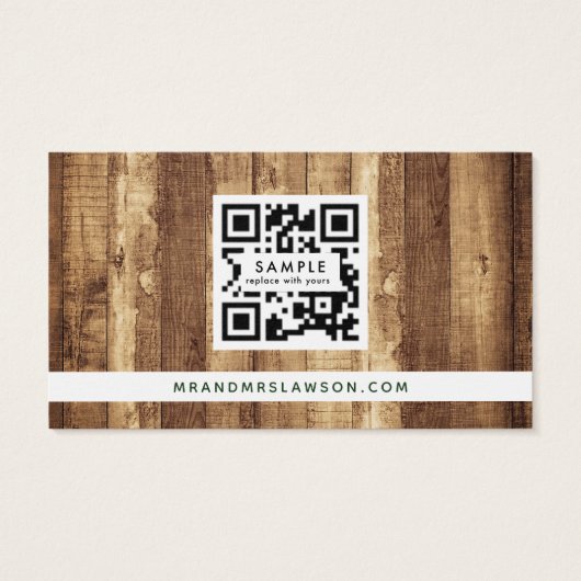 Botanische Boho Rustic Wedding QR Code RSVP Card Visitekaartje (Achterkant)