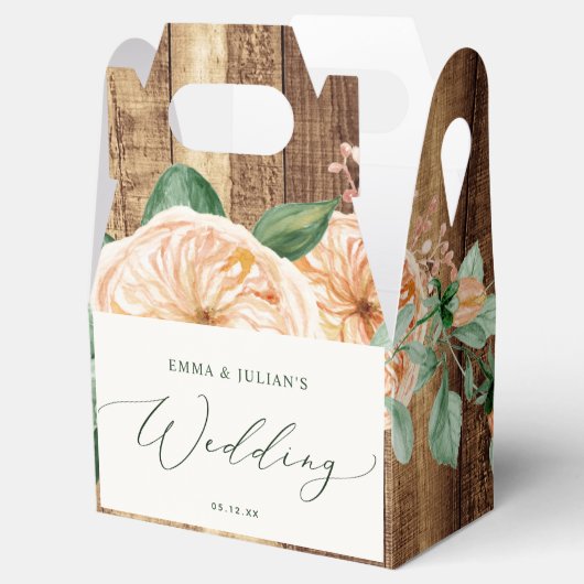 Botanische Boho Rustic Woodgrain Boerderij Barn We Bedankdoosjes (Geopend)