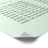 Botanische Boho Sage Floral Wedding Seding Chart Poster (Hoek)