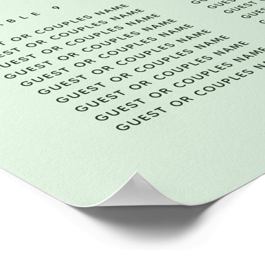 Botanische Boho Sage Floral Wedding Seding Chart Poster (Hoek)