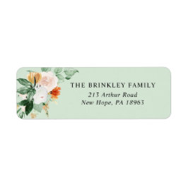 Botanische Boho Sage Green Floral Return Address Etiket