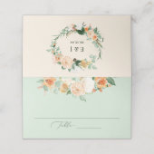Botanische Boho Sage Green Greenery Floral Wedding Plaatskaartje (Buitenkant ongevouwen)