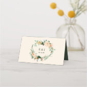 Botanische Boho Sage Green Greenery Floral Wedding Plaatskaartje (Achterkant)