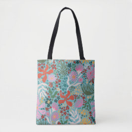Botanische Boho Serie Turquoise Tote Bag