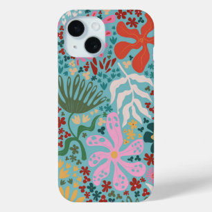 Botanische Boho Series Turquoise iPhone 15 Case