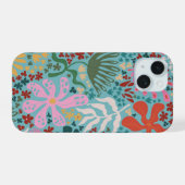 Botanische Boho Series Turquoise iPhone 15 Case (Achterkant horizontaal)