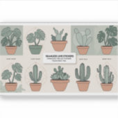 Botanische Boho Sticker set - 12 minimalistische P (Voorkant)