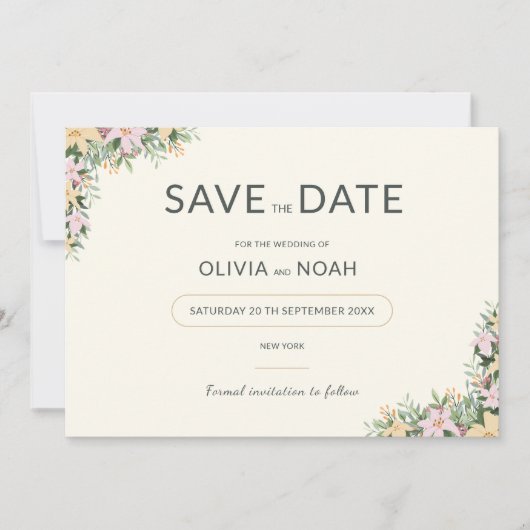 Botanische boho trouwkaart save the date (Voorkant)