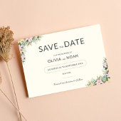 Botanische boho trouwkaart save the date