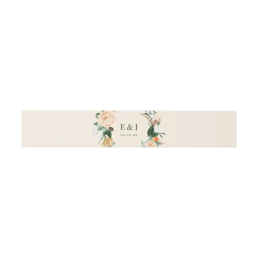 Botanische Boho Waterverf Floral Greenery Peach Uitnodigingen Wikkel (Vlak)