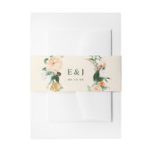 Botanische Boho Waterverf Floral Greenery Peach Uitnodigingen Wikkel (Voorkant Voorbeeld)